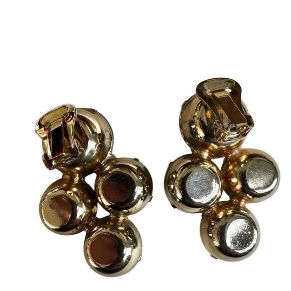 Vintage Bold Blue & Green  Clip-On Earrings - Picture 6 of 8